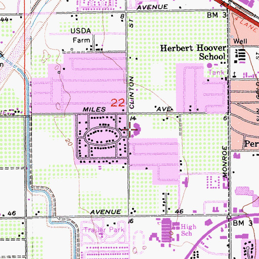 Topographic Map of John F Kennedy Math and Science Magnet School, CA