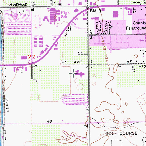 Topographic Map of John F Kennedy Memorial Hospital, CA