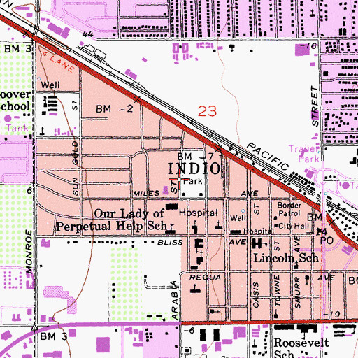 Topographic Map of Miles Park, CA