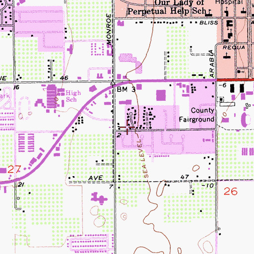 Topographic Map of Mount Zion Church of God in Christ, CA