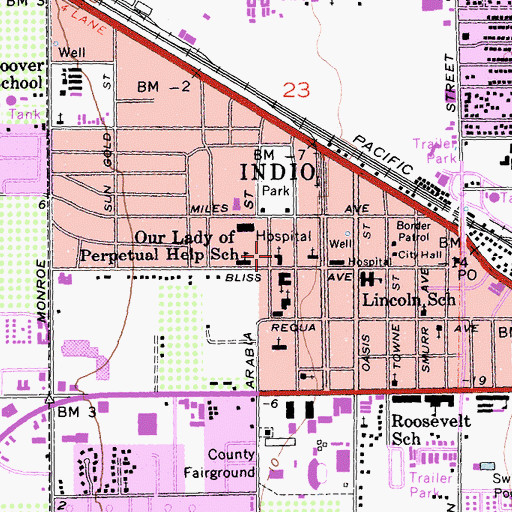 Topographic Map of Our Lady of Perpetual Help Roman Catholic Church, CA