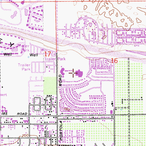 Topographic Map of Palm Desert Charter Middle School, CA