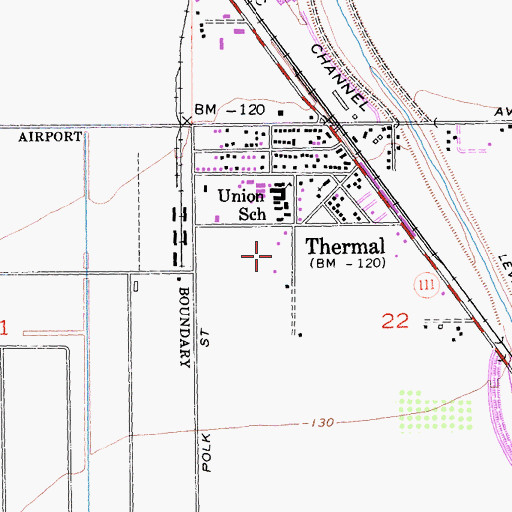 Topographic Map of Thermal Ball Park, CA