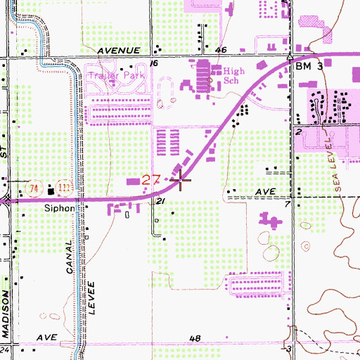 Topographic Map of Town and Country Shopping Center, CA