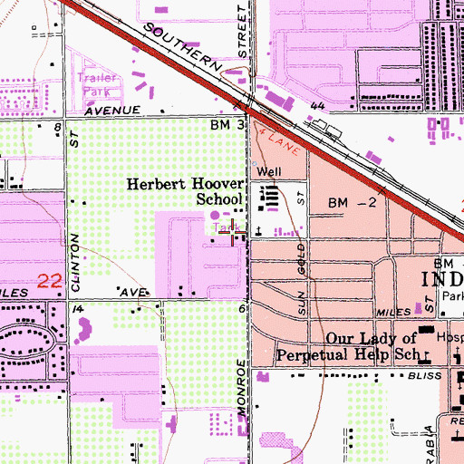 Topographic Map of Trinity Baptist Church, CA