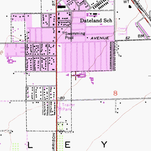 Topographic Map of Valley View Elementary School, CA
