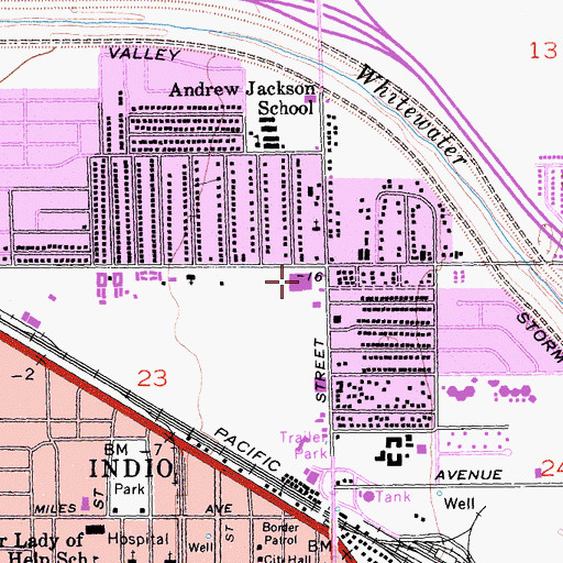 Topographic Map of Village Square Shopping Center, CA