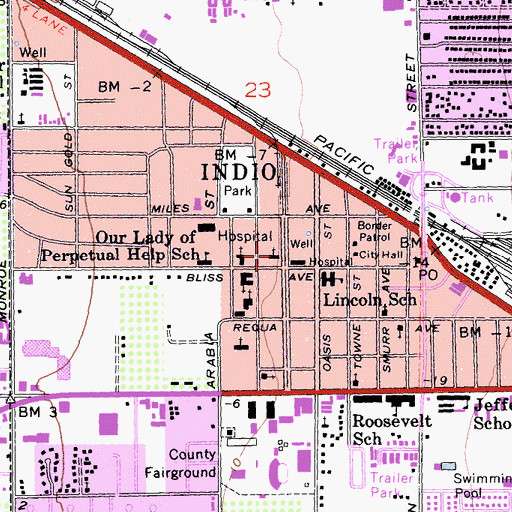 Topographic Map of Church of Christ, CA