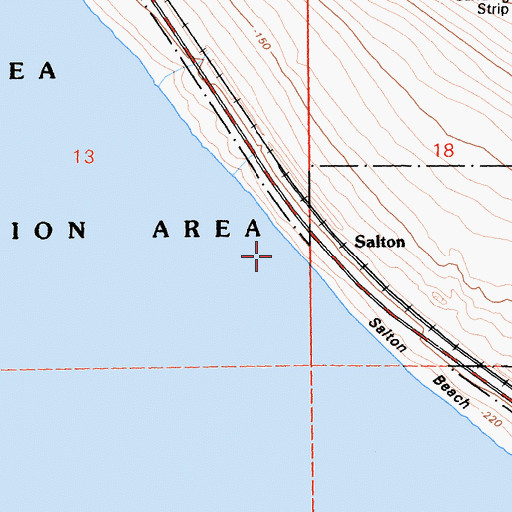 Topographic Map of Corvina Beach Campground, CA