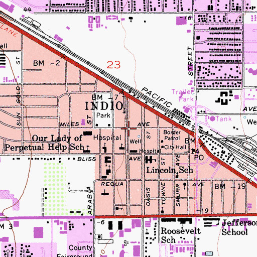 Topographic Map of Grace Baptist Church, CA