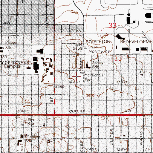 Topographic Map of McNichols Park, CO