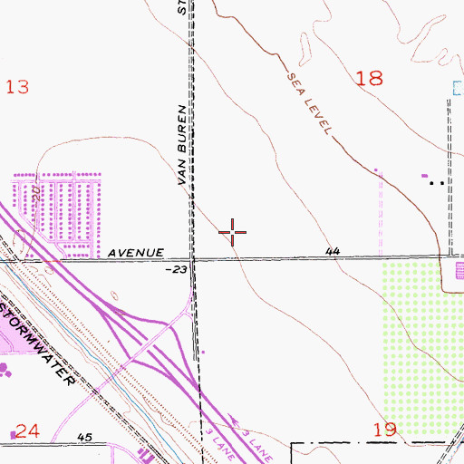 Topographic Map of Rancho Casa Blanca Recreational Vehicle Park, CA