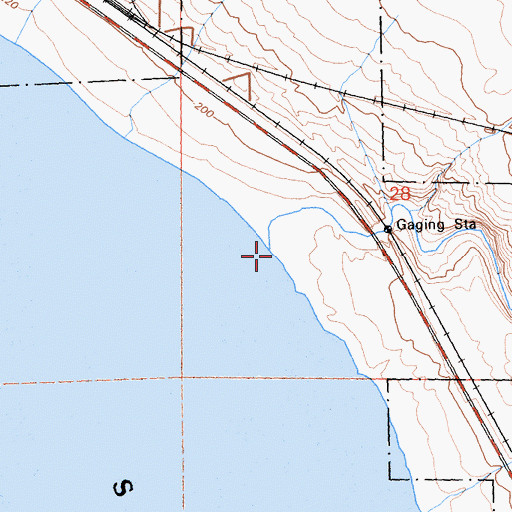 Topographic Map of Salt Creek Campground, CA