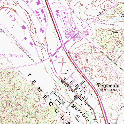 Topographic Map of Sam Hicks Monument Park, CA