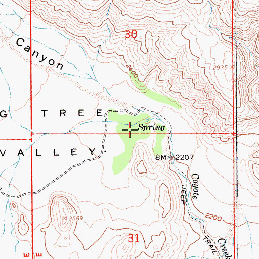 Topographic Map of Upper Willows, CA