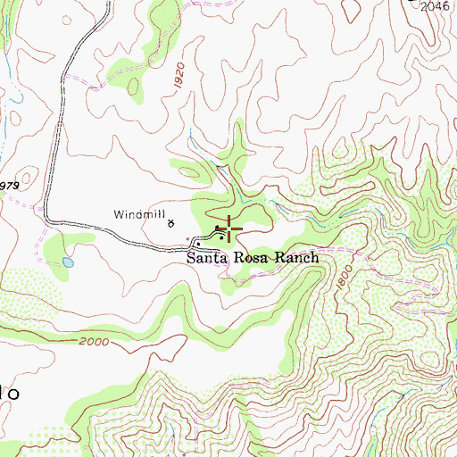 Topographic Map of Adobe Loop Trail, CA