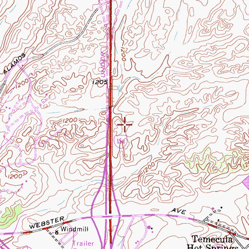 Topographic Map of Alta Murrieta Sports Park, CA