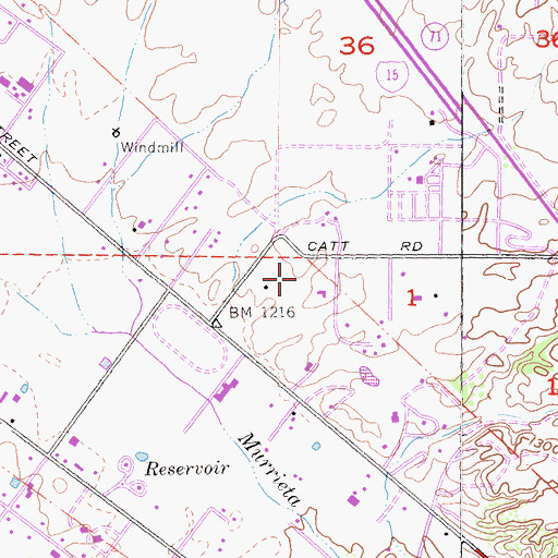 Topographic Map of Donald Graham Elementary School, CA