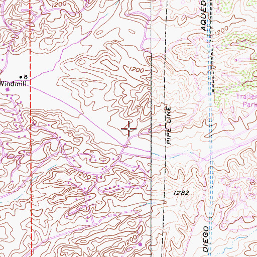 Topographic Map of Margarita Middle School, CA
