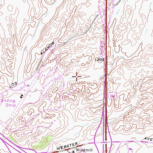 Topographic Map of Meadow Ridge Park, CA