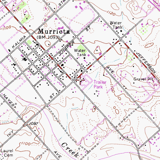Topographic Map of Mission Hills Mobile Home Park, CA