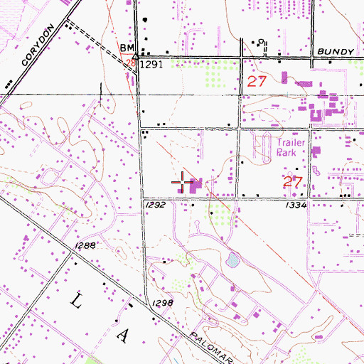 Topographic Map of Mission Valley Medical Center, CA