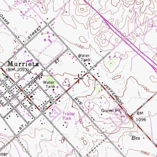Topographic Map of Murrieta Chamber of Commerce, CA