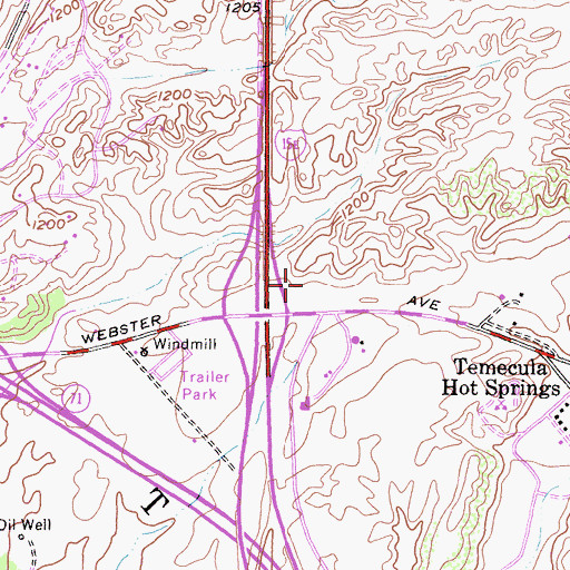 Topographic Map of Murrieta Town Center Shopping Center, CA