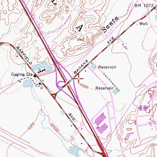 Topographic Map of Palm Plaza Shopping Center, CA