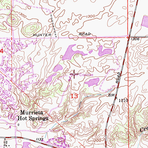Topographic Map of Rancho California Country Club, CA