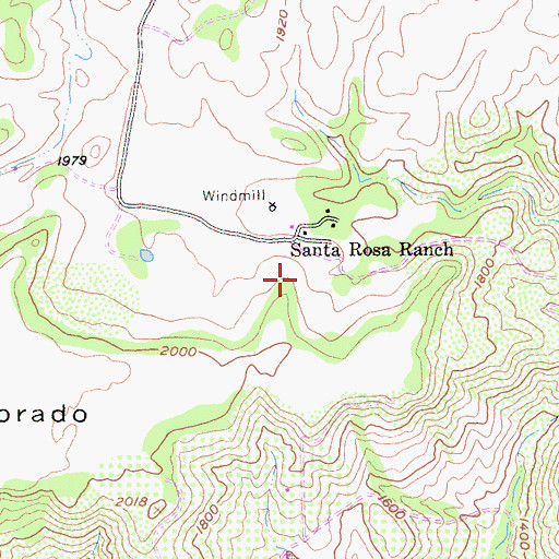 Topographic Map of Santa Rosa Ranch Trail, CA