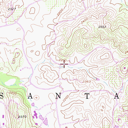 Topographic Map of Santa Rosa West, CA