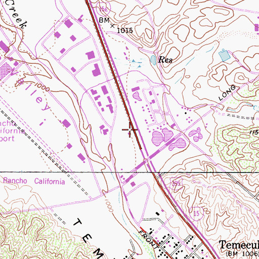 Topographic Map of Tower Plaza Shopping Center, CA