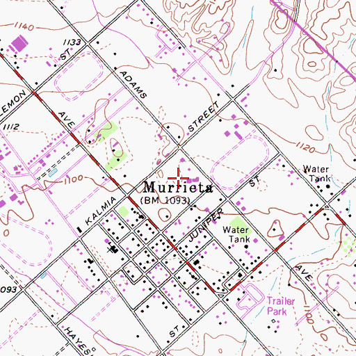 Topographic Map of United Church of the Valley, CA