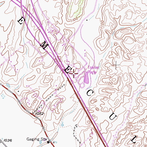 Topographic Map of Warm Springs Mobile Home Park, CA