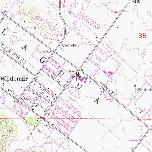 Topographic Map of Wildomar Elementary School, CA