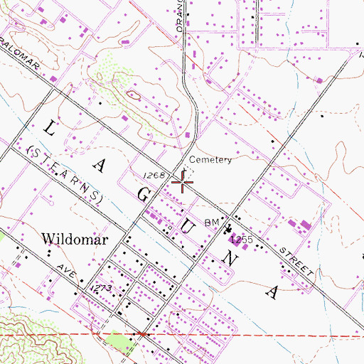 Topographic Map of Wildomar Post Office, CA