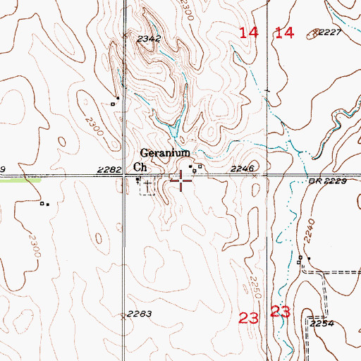 Topographic Map of Geranium (historical), NE