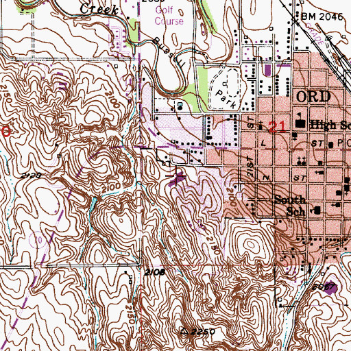 Topographic Map of Valley County Health Systems Hospital, NE