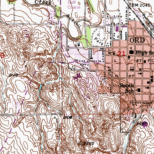 Topographic Map of Ord Family Health Center, NE