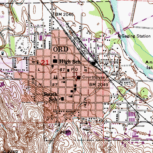 Topographic Map of Valley County Courthouse, NE