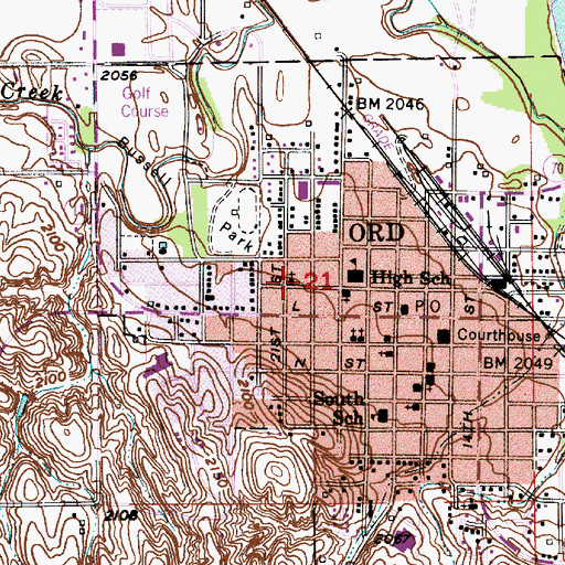 Topographic Map of Bethel Baptist Church, NE