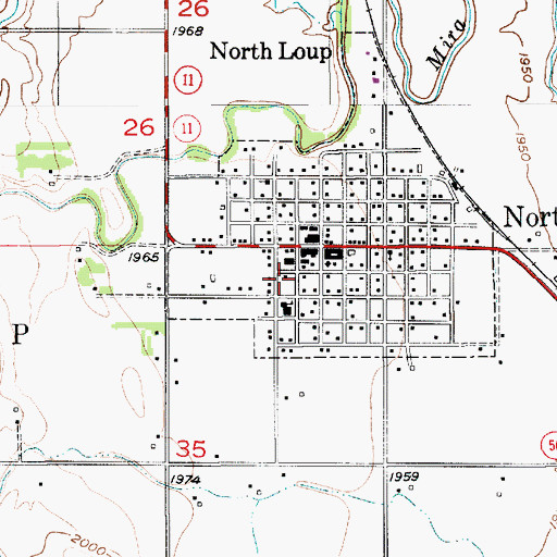 Topographic Map of North Loup Rural Fire Protection District, NE