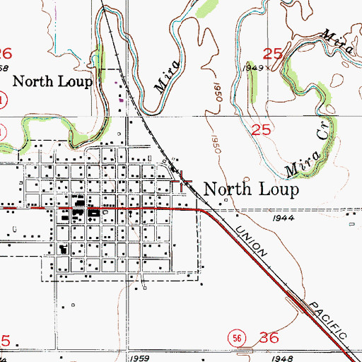 Topographic Map of North Loup, NE