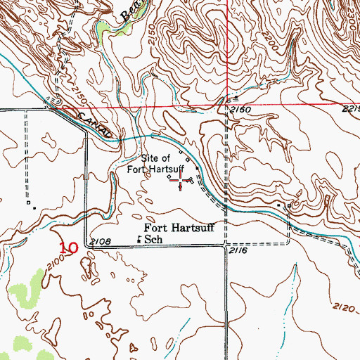 Topographic Map of Fort Hartsuff Historical Park, NE