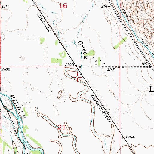 Topographic Map of McAlpine (historical), NE