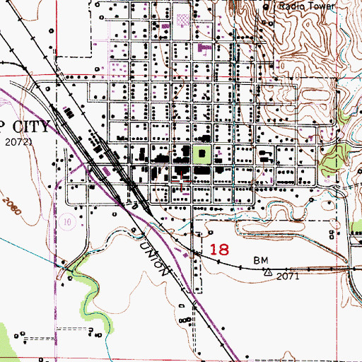 Topographic Map of Loup City Post Office, NE