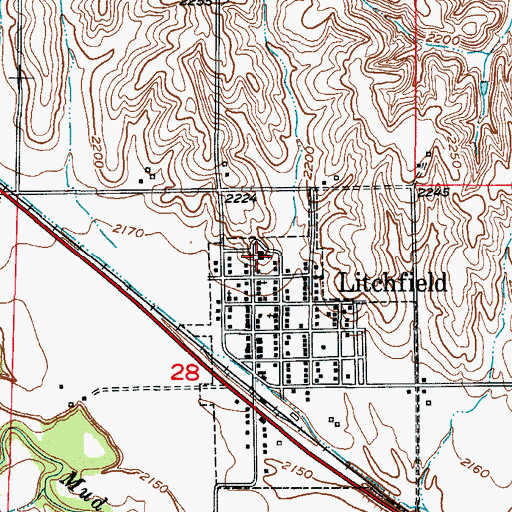 Topographic Map of Litchfield Public Schools, NE
