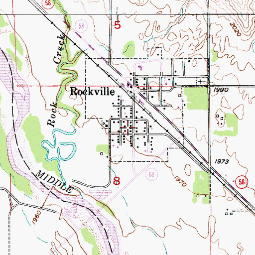 Topographic Map of Rockville Volunteer Fire Department, NE
