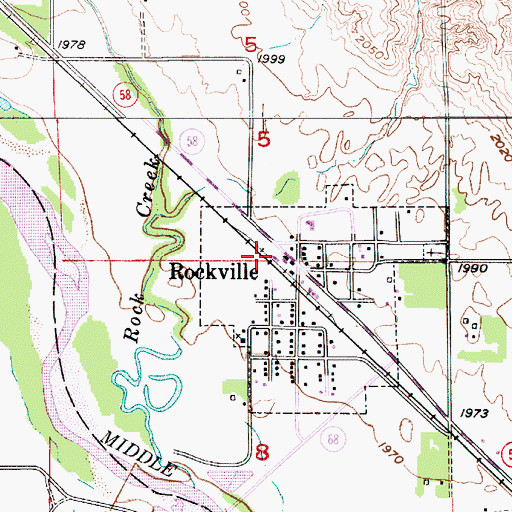Topographic Map of Rockville (historical), NE